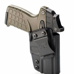 KelTec P17 .22 LR compact pistol in holster