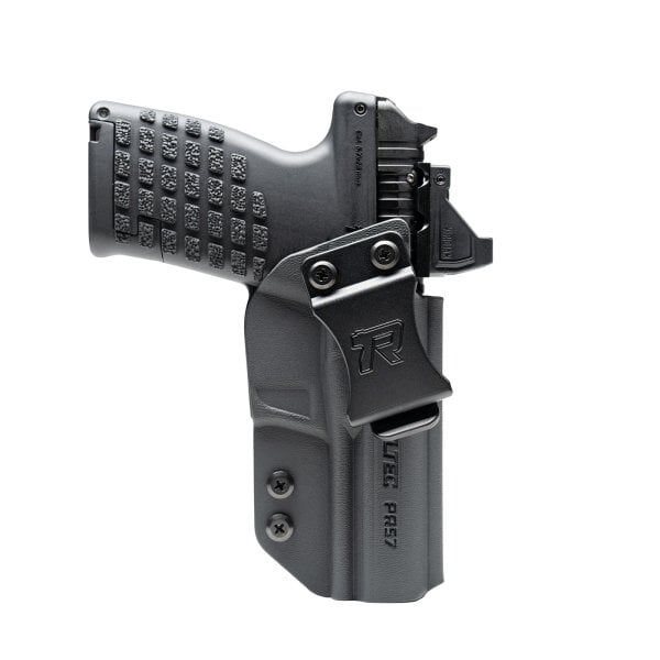 KelTec PR-5.7 5.7x28mm rotary barrel pistol in holster